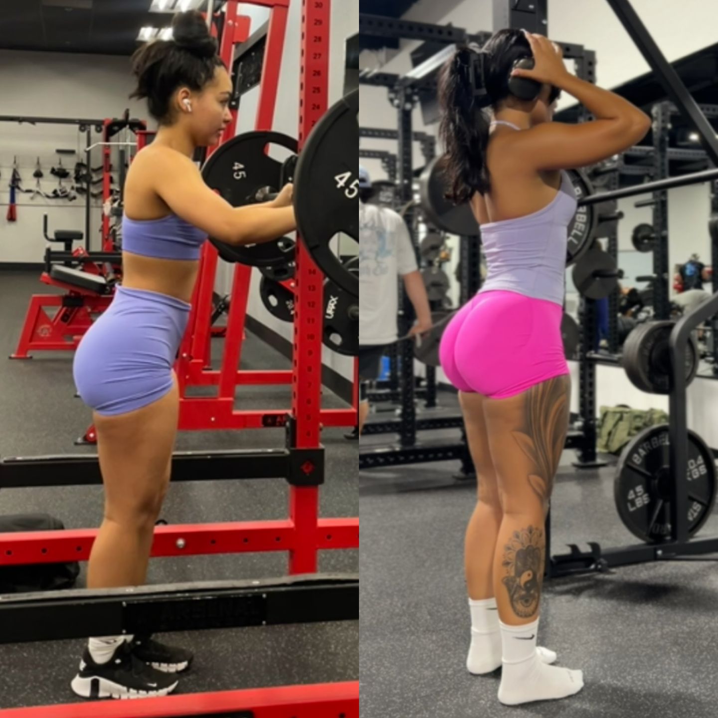 A side profile before and after of the coach