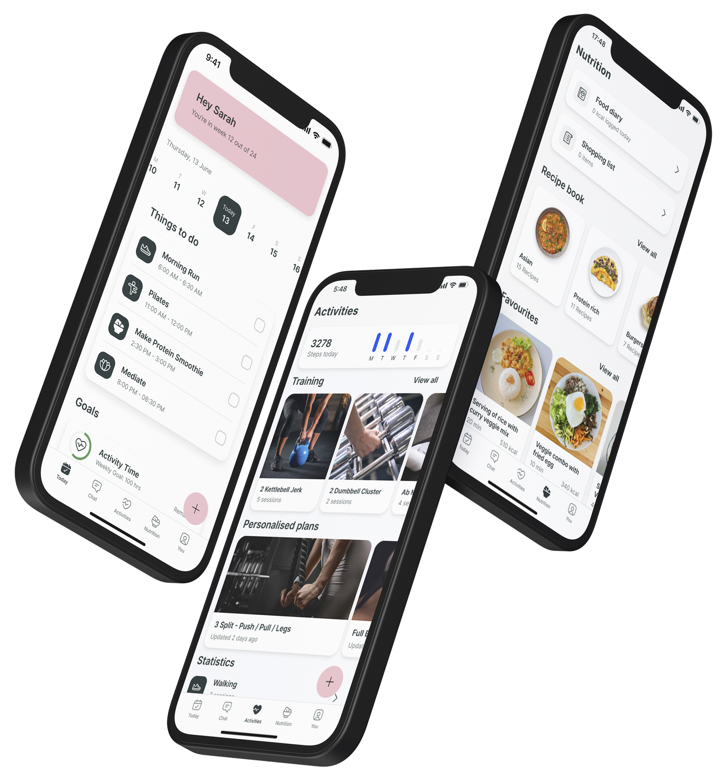 A mockup of the coaching app showcasing the features.