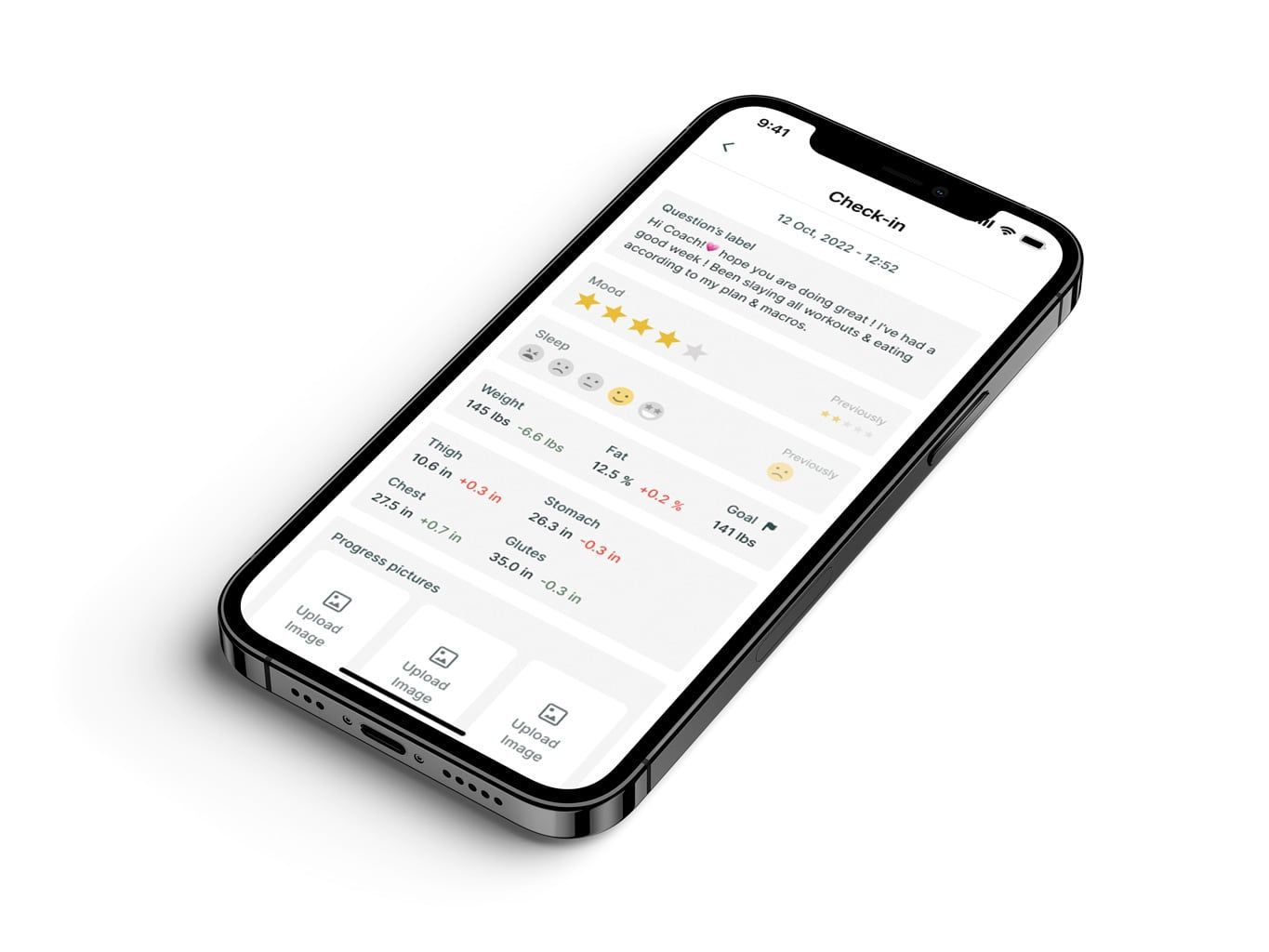 Another mockup of the coaching app showcasing more features.