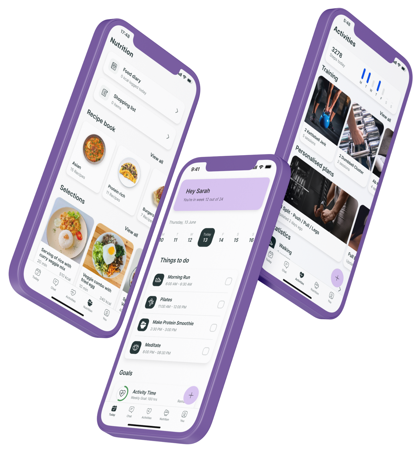 A mockup of the coaching app showcasing the features.
