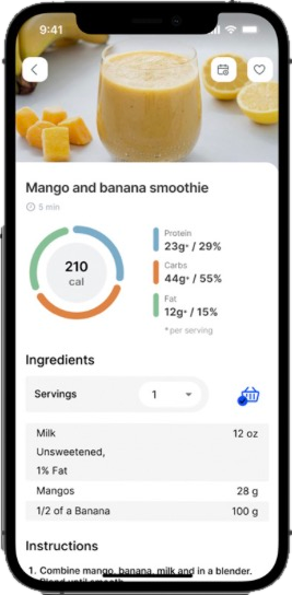 Recipe with calories and macros