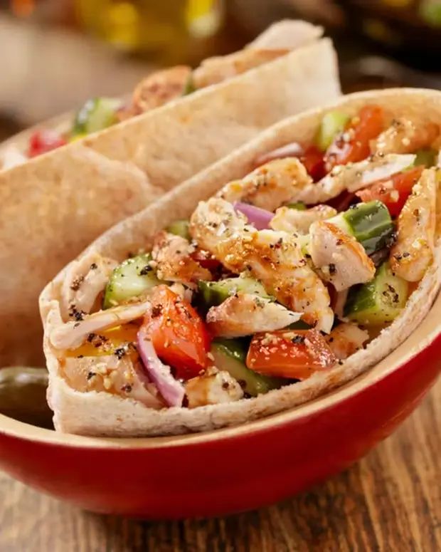 Chicken salad pita wrap