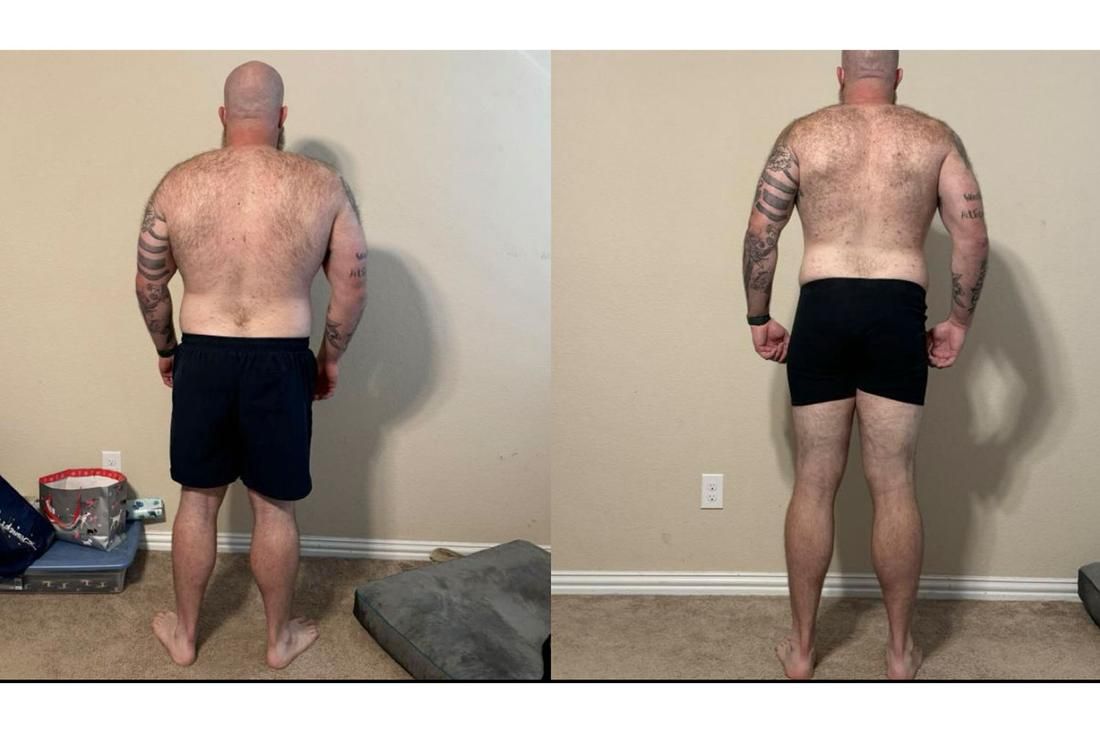 Client transformation 4, back view before and after